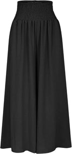 ALÉVANE | Pantalon large pour femme avec taille smockée