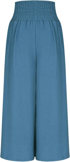 ALÉVANE | Pantalon large pour femme avec taille smockée
