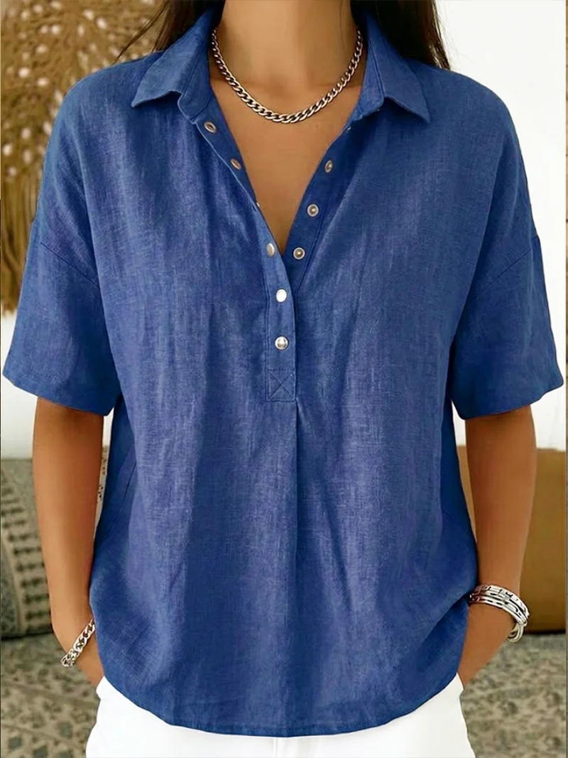 ALÉVANE | Blouse avec Col et Détails Boutonnés Willow