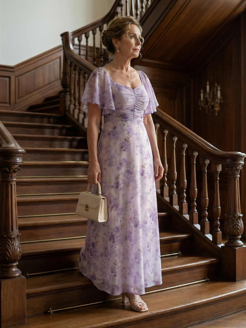 ALÉVANE | Robe Midi à Manches Volantes Vaelis