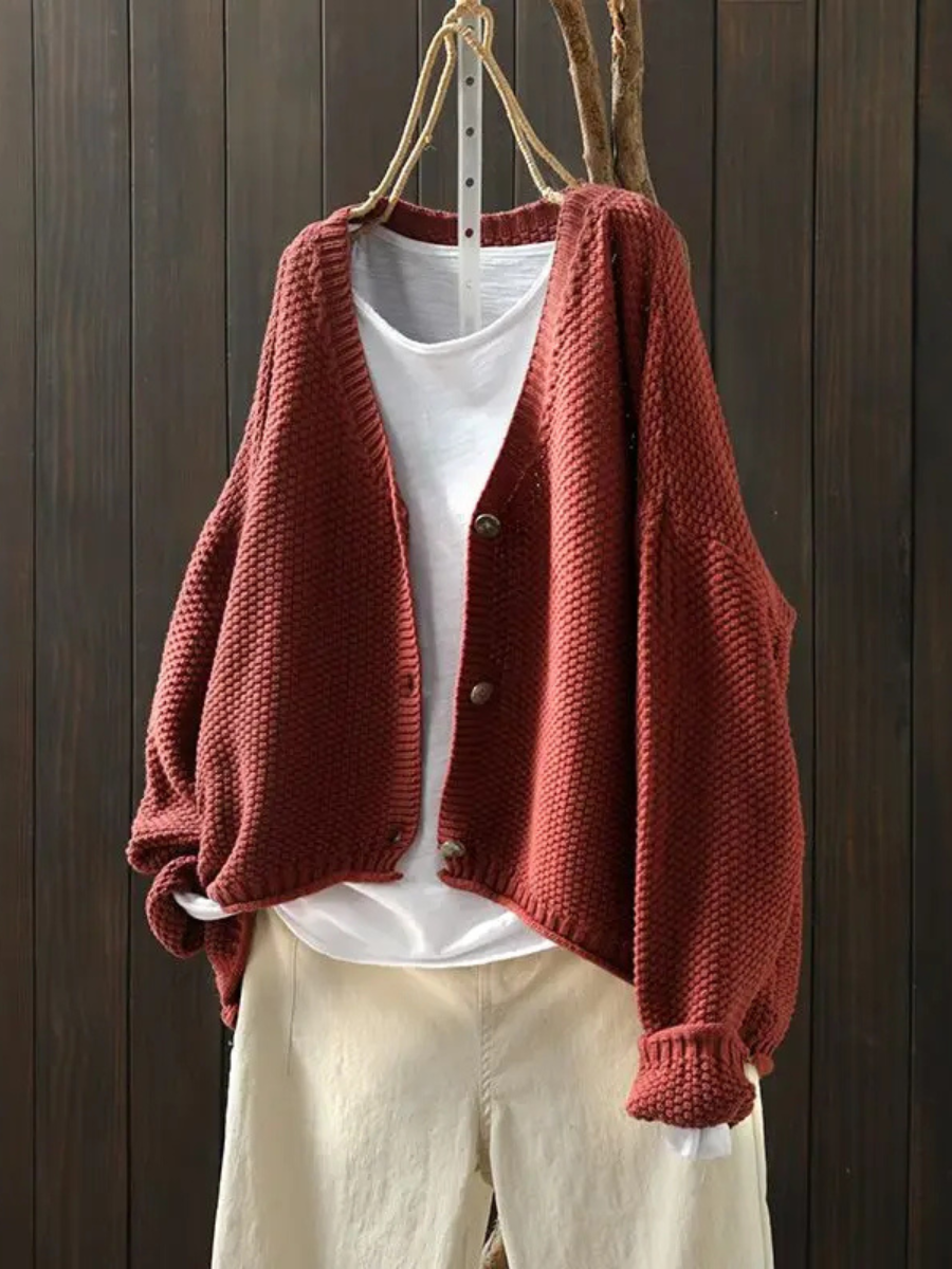 ALÉVANE | Cardigan Maille Épaisse Col V Élina