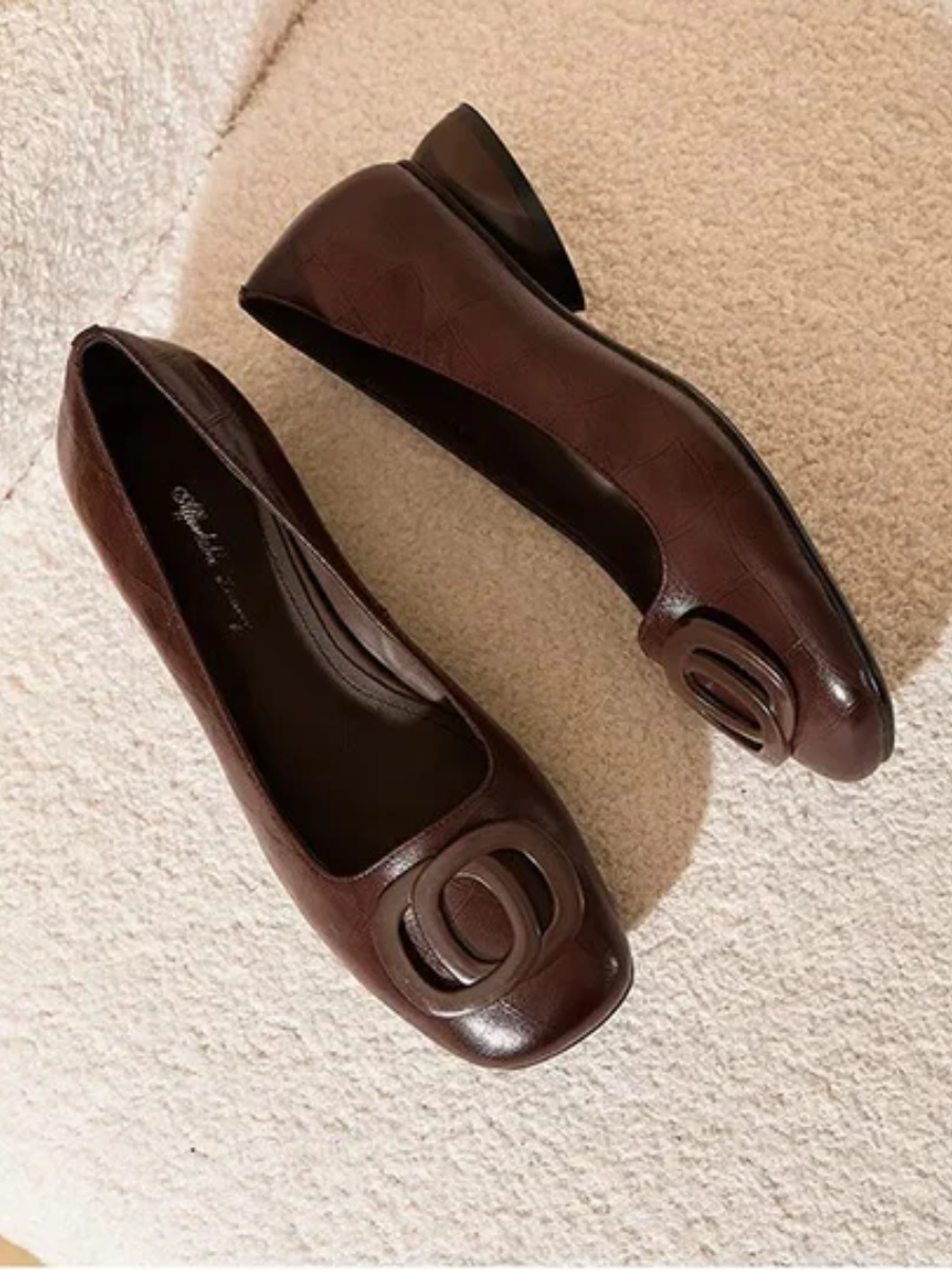 ALÉVANE | Ballerines en Cuir Bout Carré Margot