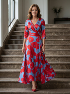 ALÉVANE | Robe Midi Croisée à Col Celine