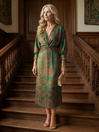 ALÉVANE | Robe Midi Wrap Naturelle Lune