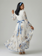 ALÉVANE | Robe Midi Plissée à Enveloppe Rielle