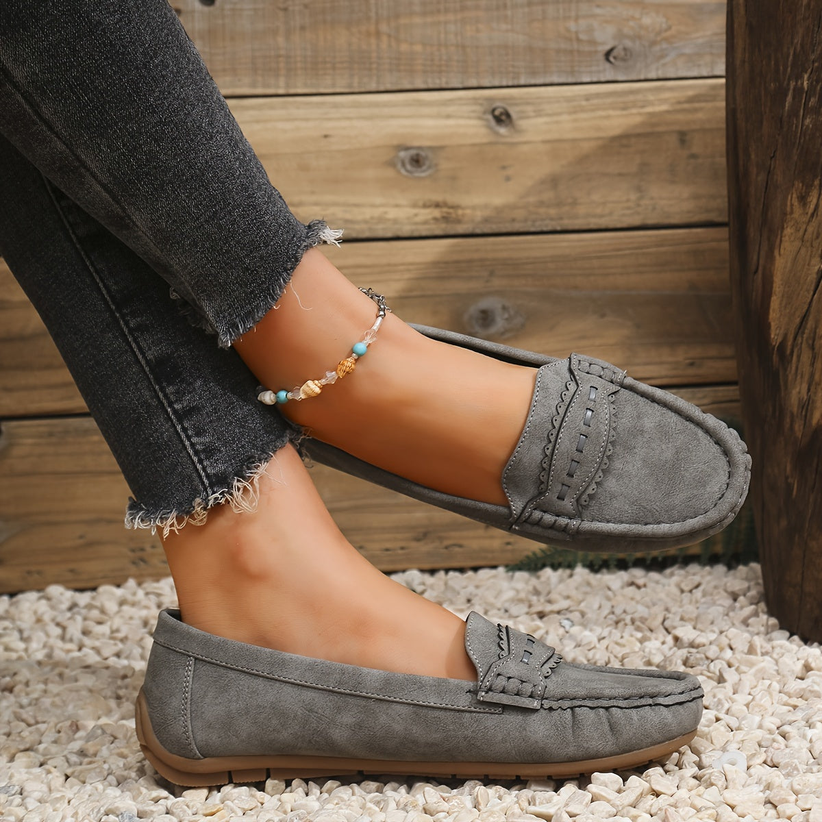 ALÉVANE | Mocassins Effet Daim Festonnés Marie