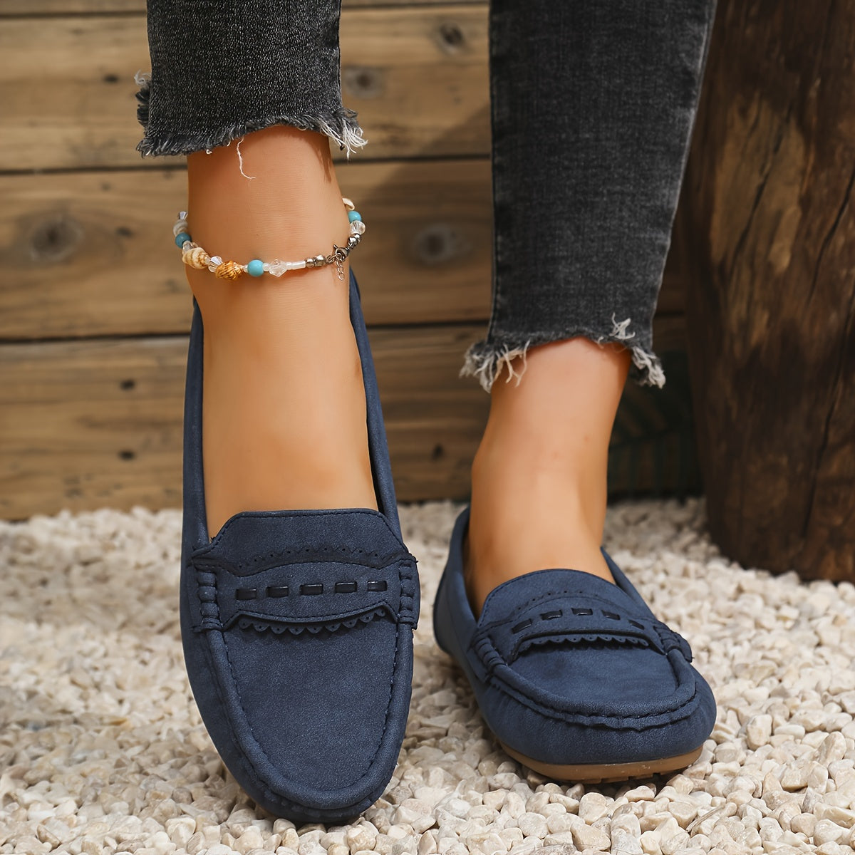 ALÉVANE | Mocassins Effet Daim Festonnés Marie