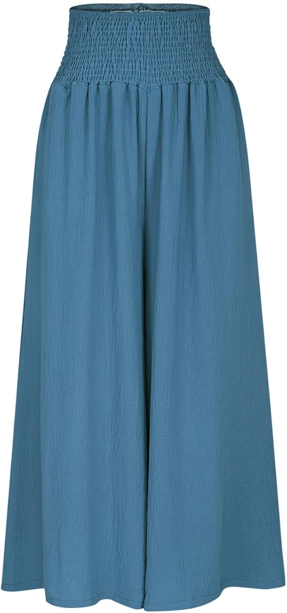 ALÉVANE | Pantalon large pour femme avec taille smockée