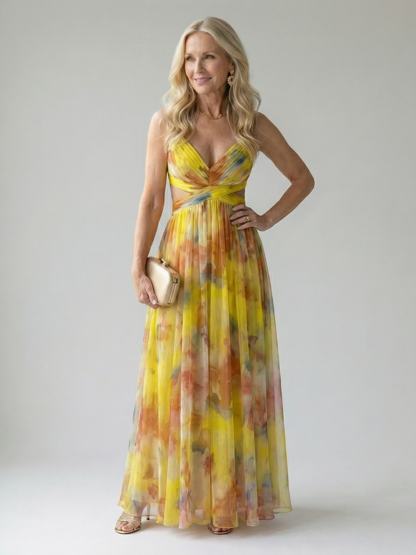 ALÉVANE | Robe Maxi à Enveloppe Douce Isel