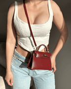 ALÉVANE | MINI SAC EN CUIR BORDEAUX ÉLÉGANT