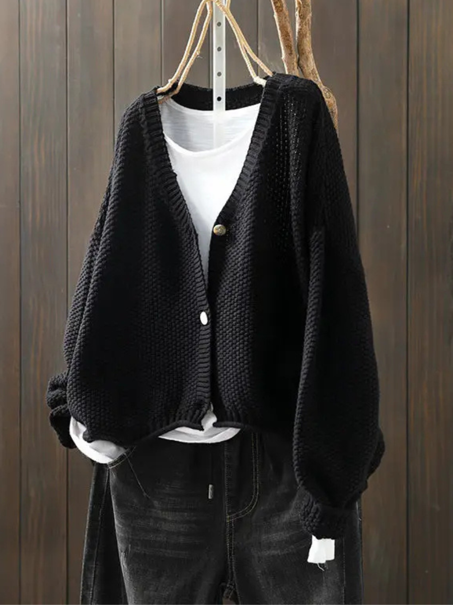 ALÉVANE | Cardigan Maille Épaisse Col V Élina
