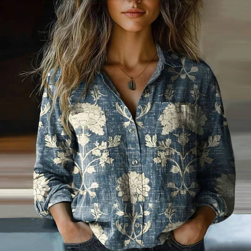 ALÉVANE | Blouse à Imprimé Floral Rétro Nanna