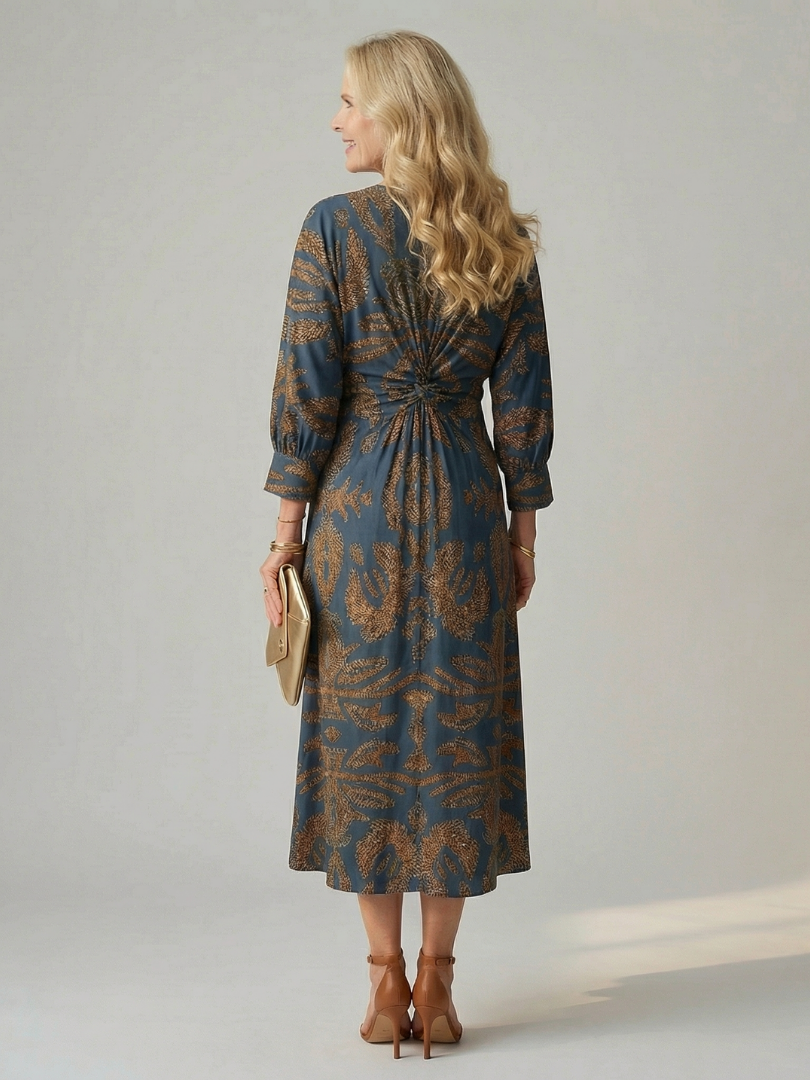 ALÉVANE | Robe Midi Wrap Naturelle Lune