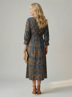 ALÉVANE | Robe Midi Wrap Naturelle Lune