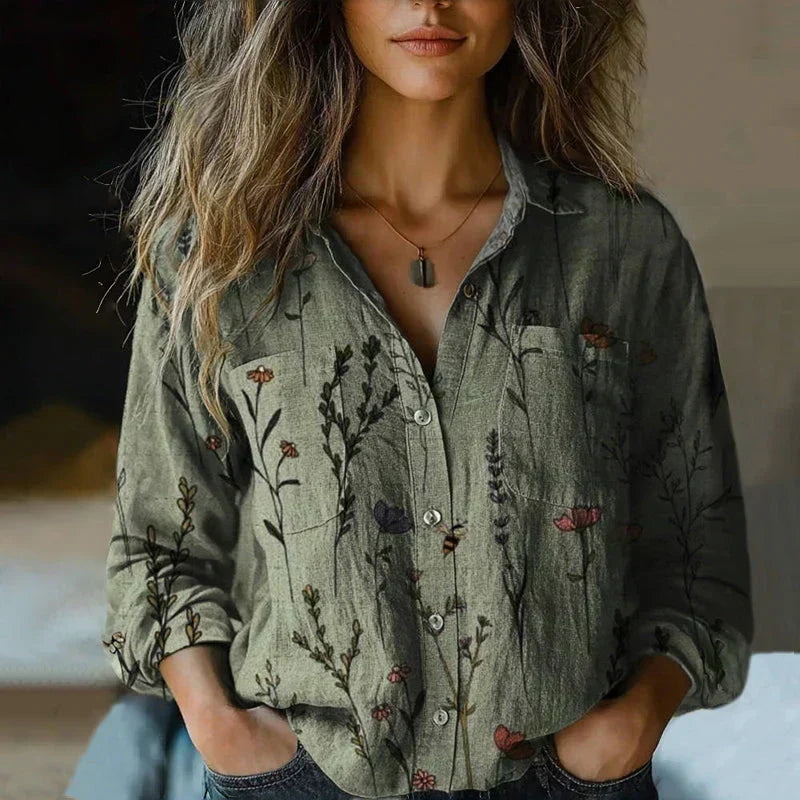 ALÉVANE | Blouse à Imprimé Floral Rétro Nanna