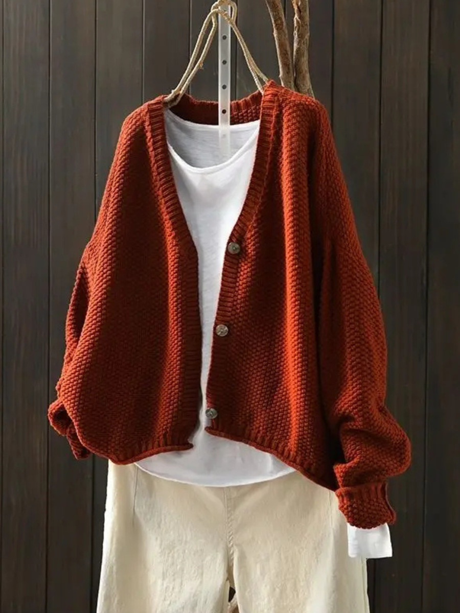 ALÉVANE | Cardigan Maille Épaisse Col V Élina