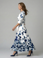 ALÉVANE | Robe Midi Croisée à Col Celine