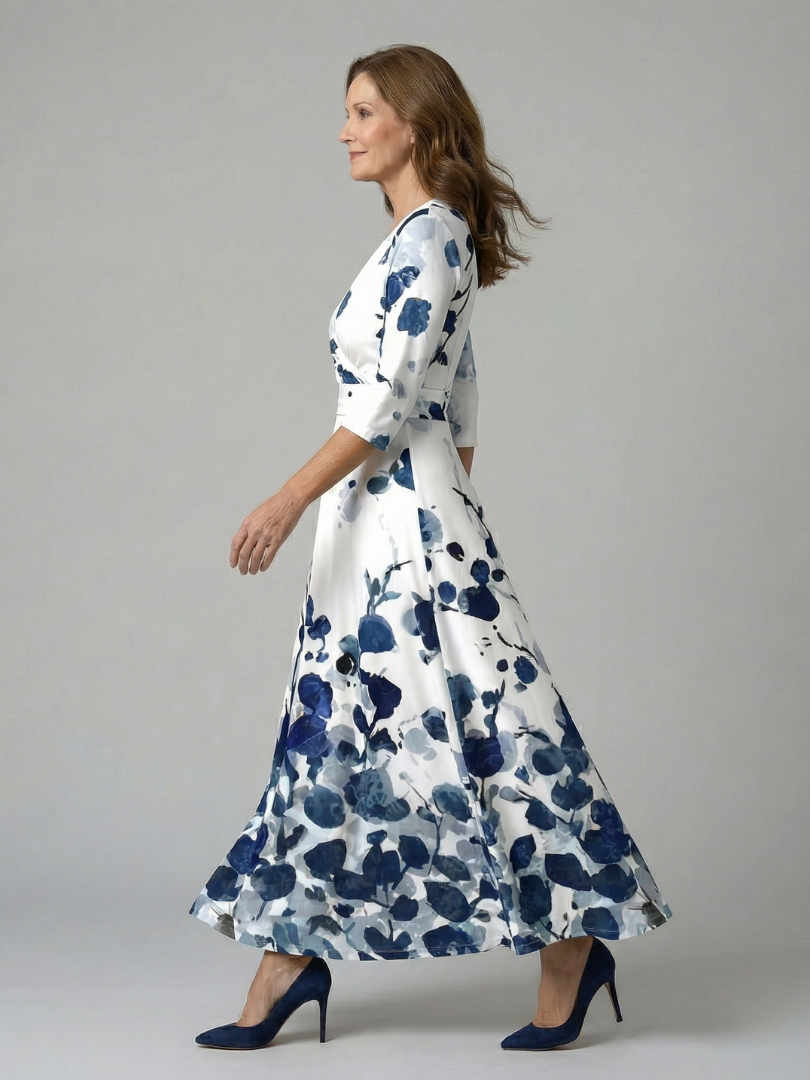 ALÉVANE | Robe Midi Croisée à Col Celine