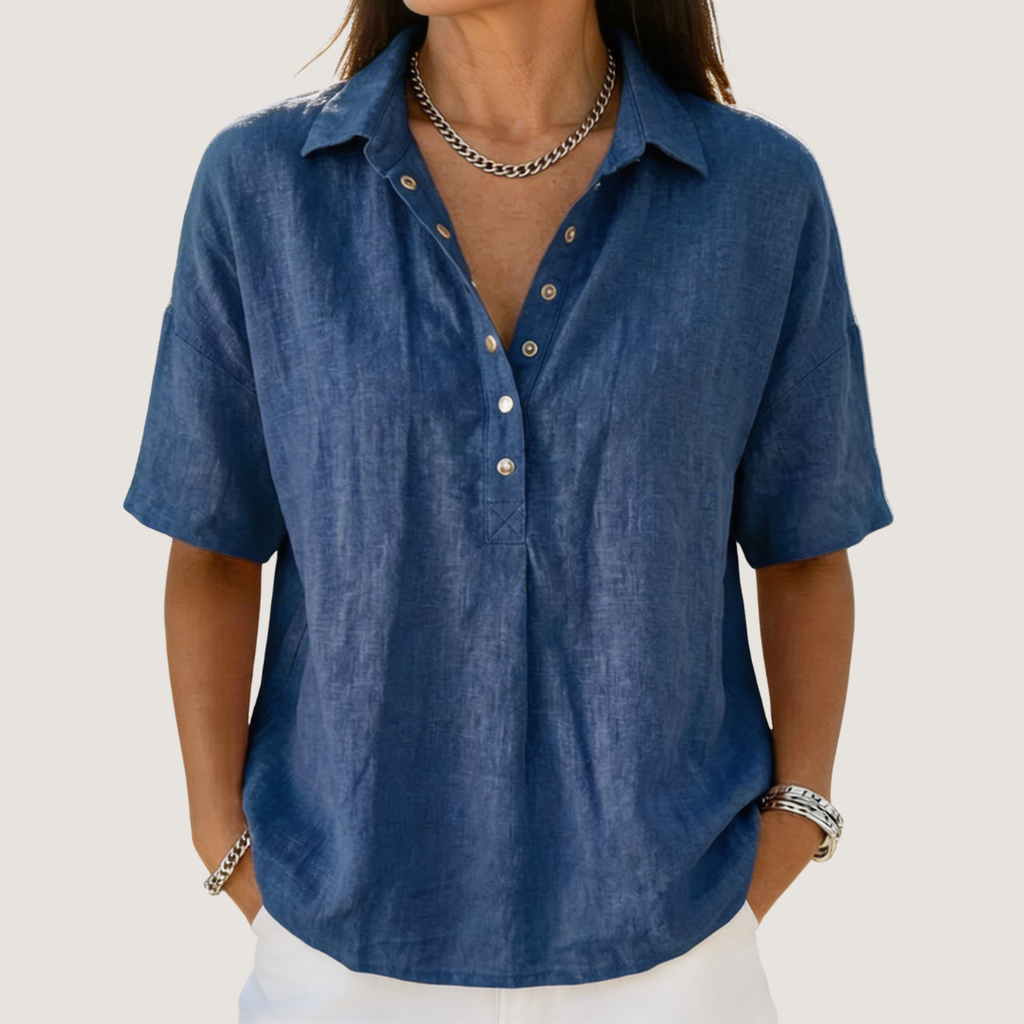 ALÉVANE | Blouse avec Col et Détails Boutonnés Willow