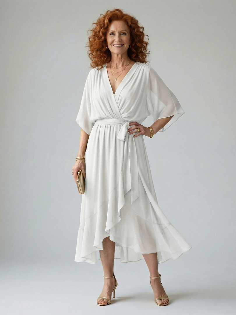 ALÉVANE | Robe Midi Drapée Elric