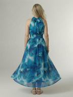 ALÉVANE | Robe Midi à Encolure Halter Froncée Sylin