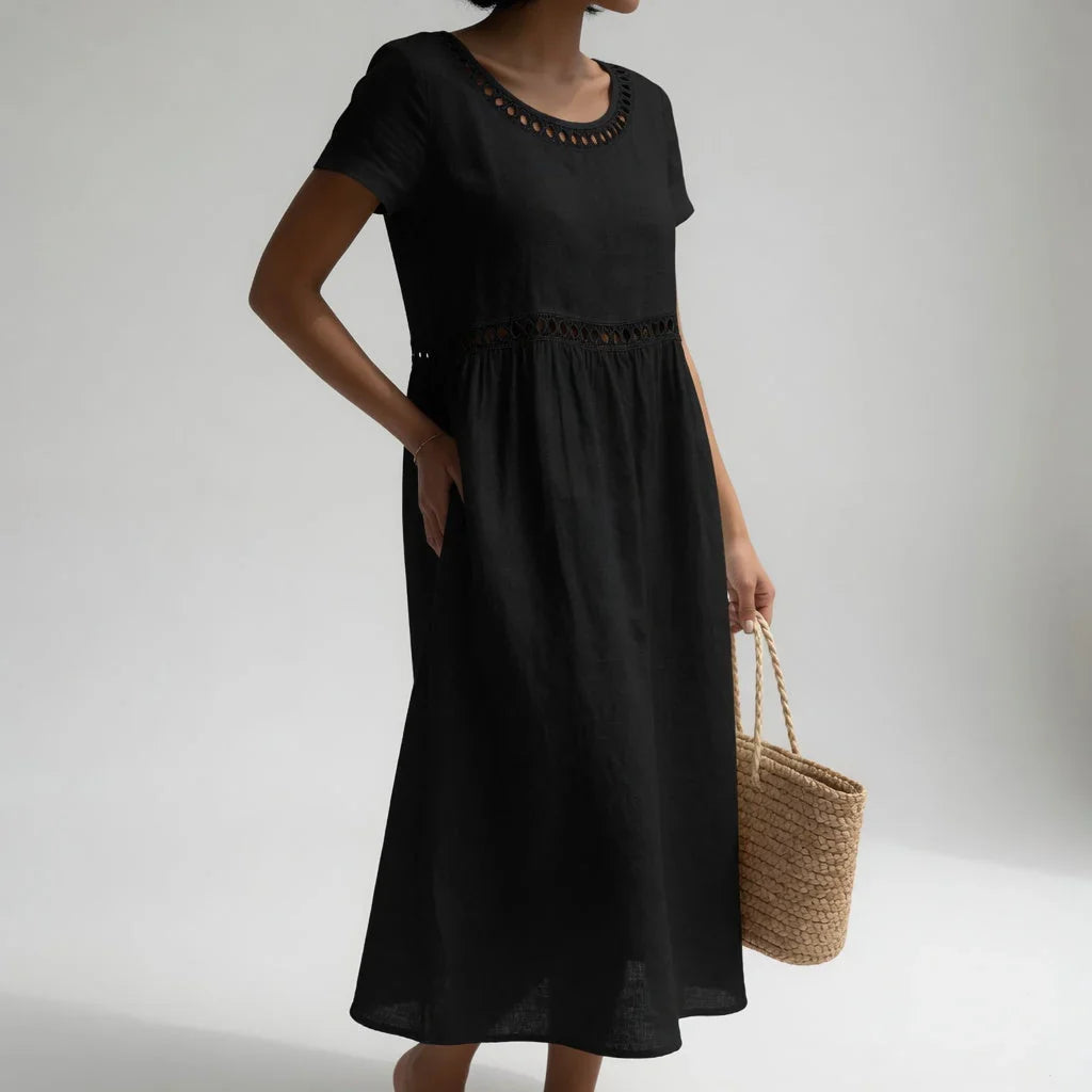 ALÉVANE | Robe Brodée en Lin