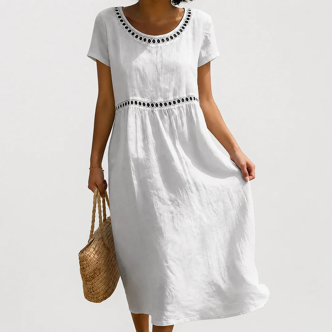 ALÉVANE | Robe Brodée en Lin