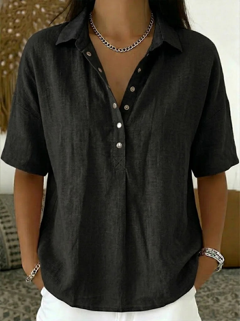 ALÉVANE | Blouse avec Col et Détails Boutonnés Willow