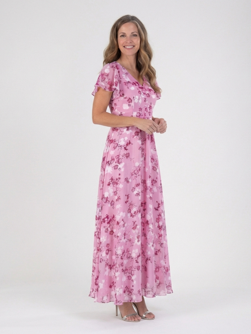 ALÉVANE | Robe Maxi en Chiffon Floral Ismeria