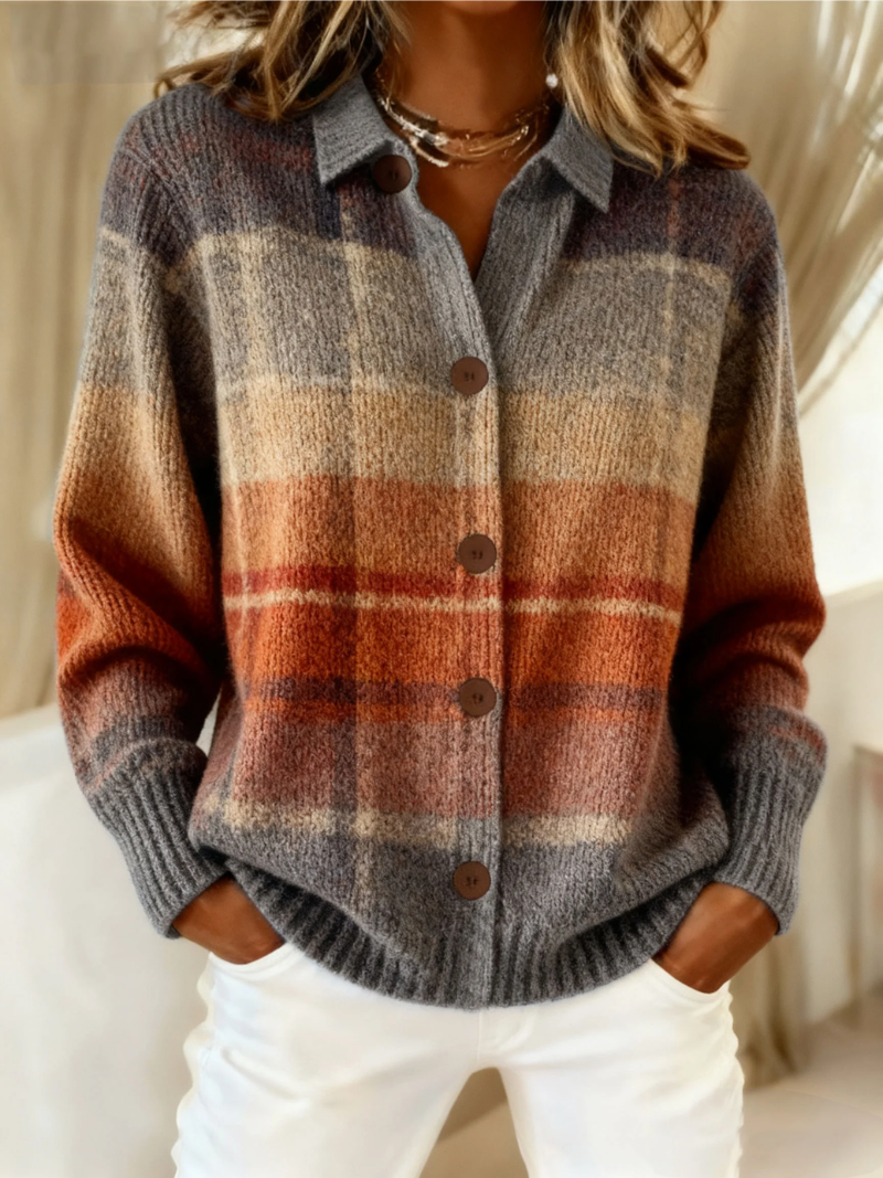 ALÉVANE | Cardigan Chemise Carreaux Dégradés Juliette