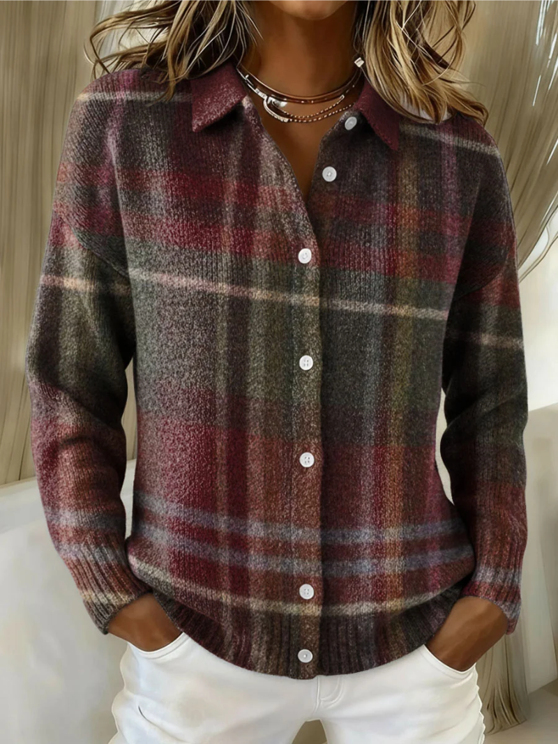 ALÉVANE | Cardigan Maille Carreaux Classiques Monique