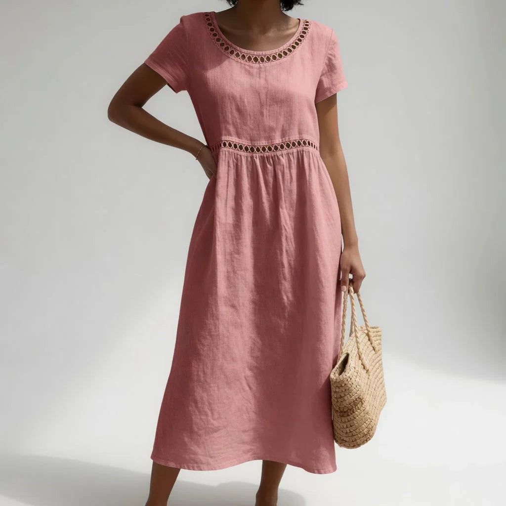 ALÉVANE | Robe Brodée en Lin