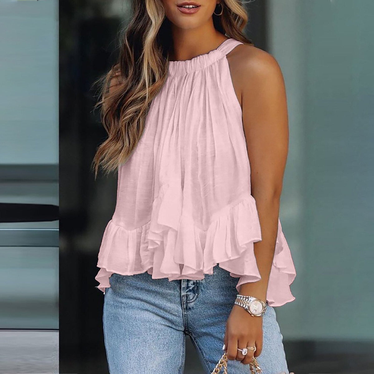 ALÉVANE | Blouse à volants texturée Karianne