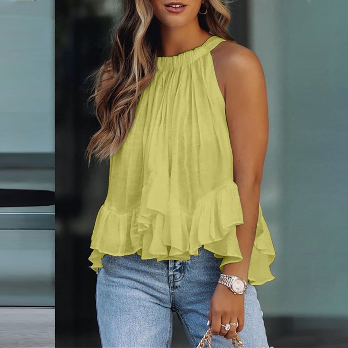 ALÉVANE | Blouse à volants texturée Karianne