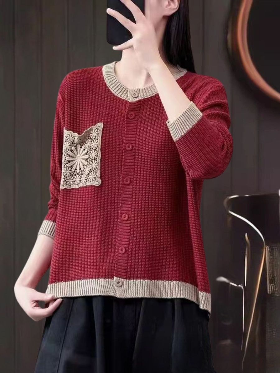 ALÉVANE | Cardigan Maille Gaufrée à Poches Sandrine