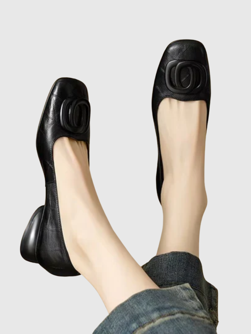 ALÉVANE | Ballerines en Cuir Bout Carré Margot