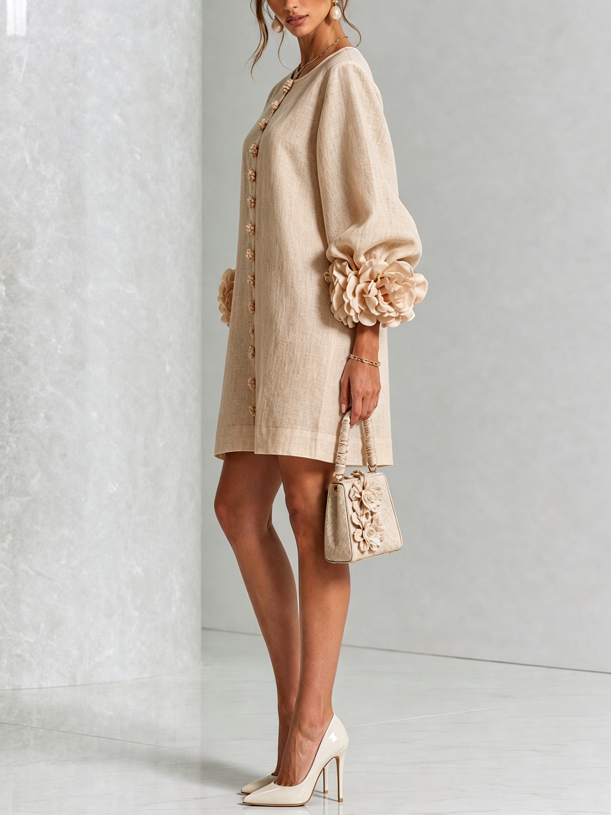 ALÉVANE | Mini-Robe Élégante à Détails Floraux