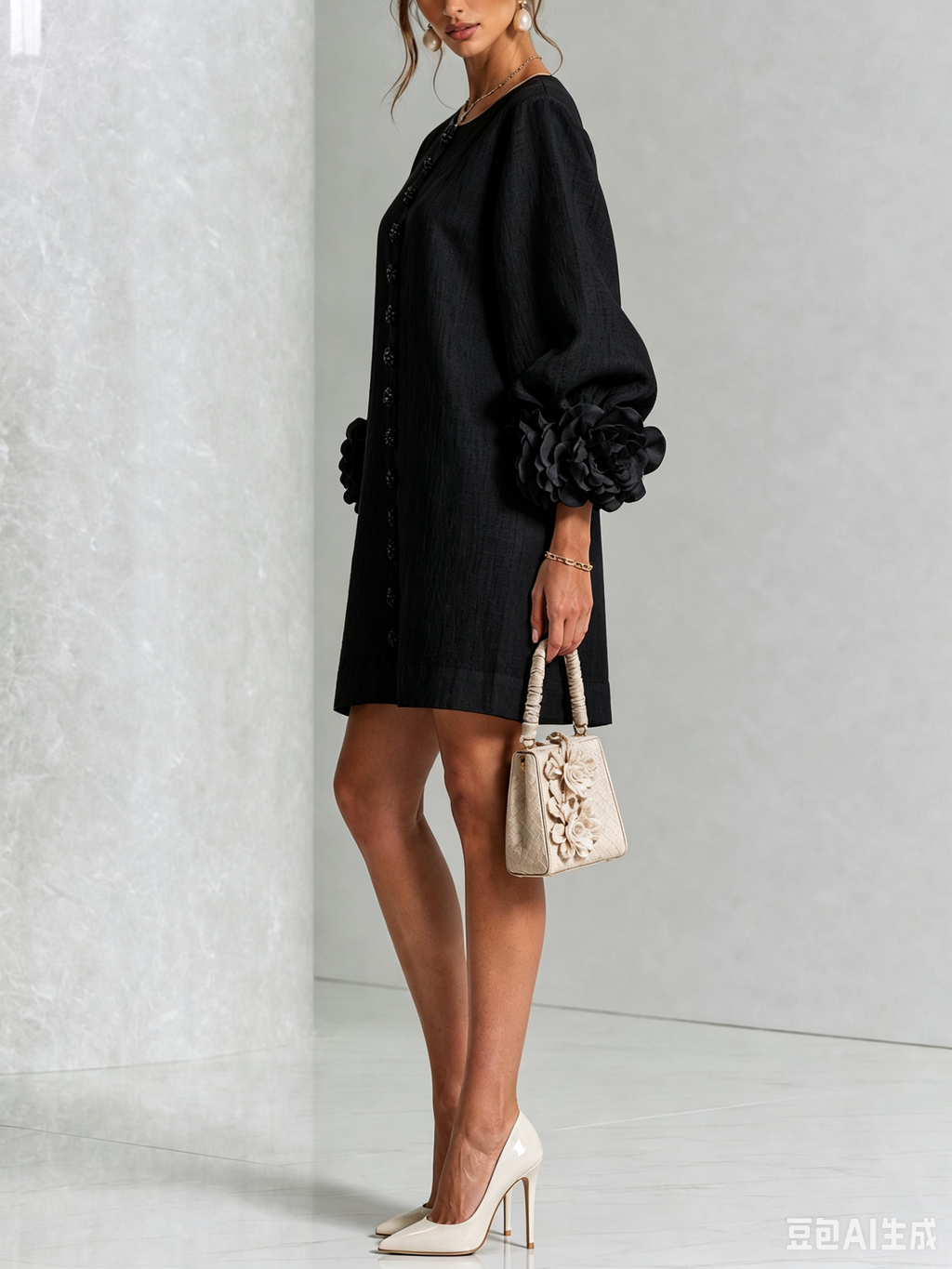 ALÉVANE | Mini-Robe Élégante à Détails Floraux