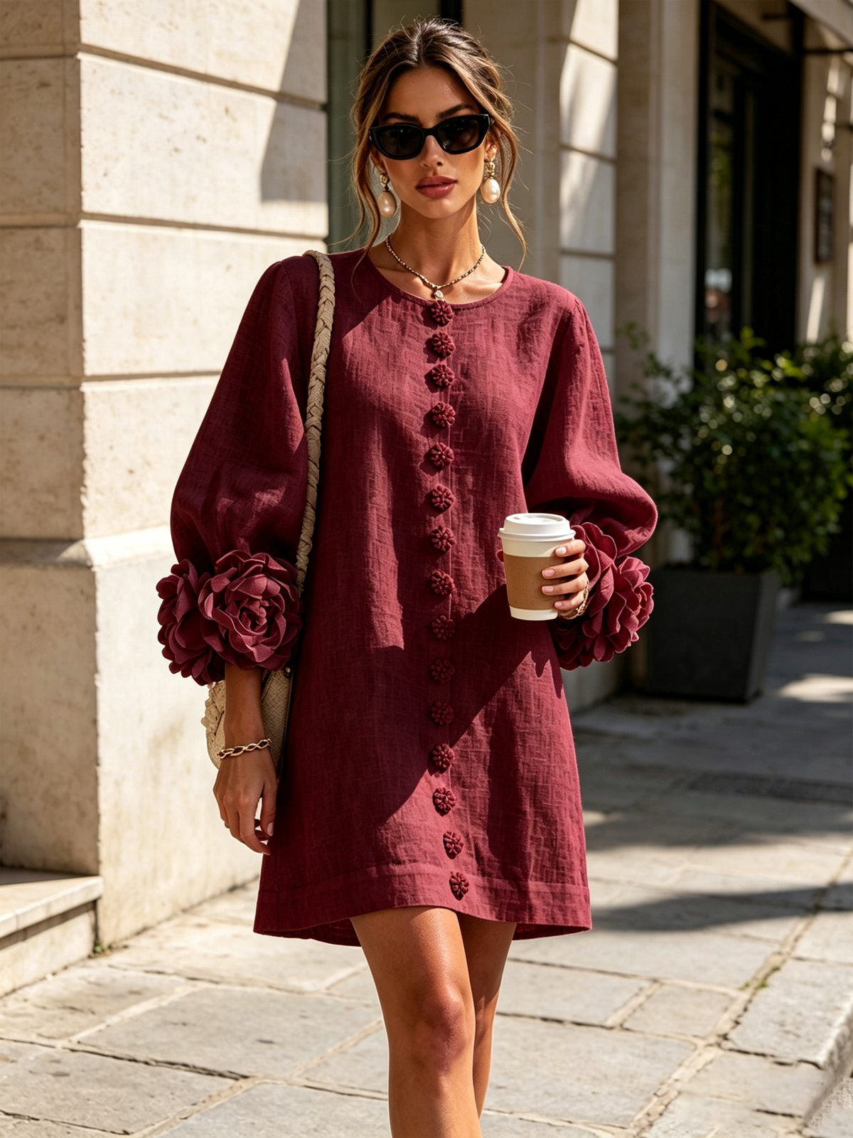 ALÉVANE | Mini-Robe Élégante à Détails Floraux