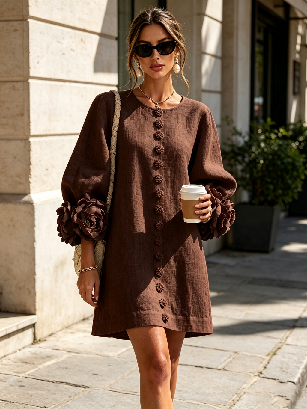 ALÉVANE | Mini-Robe Élégante à Détails Floraux