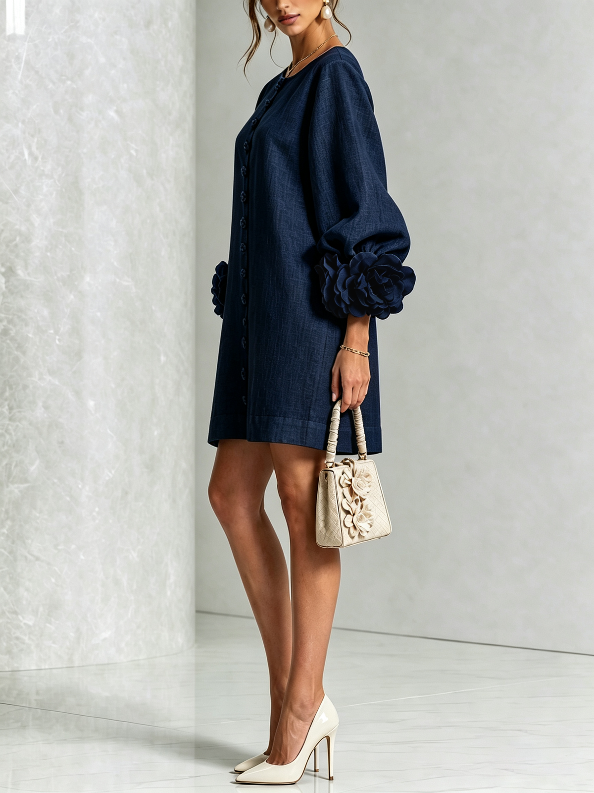 ALÉVANE | Mini-Robe Élégante à Détails Floraux