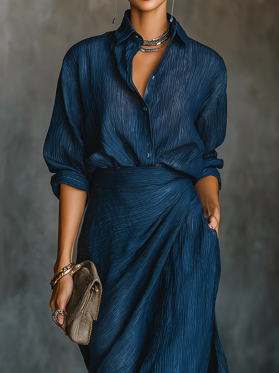 ALÉVANE | Ensemble Satin Blouse et Jupe