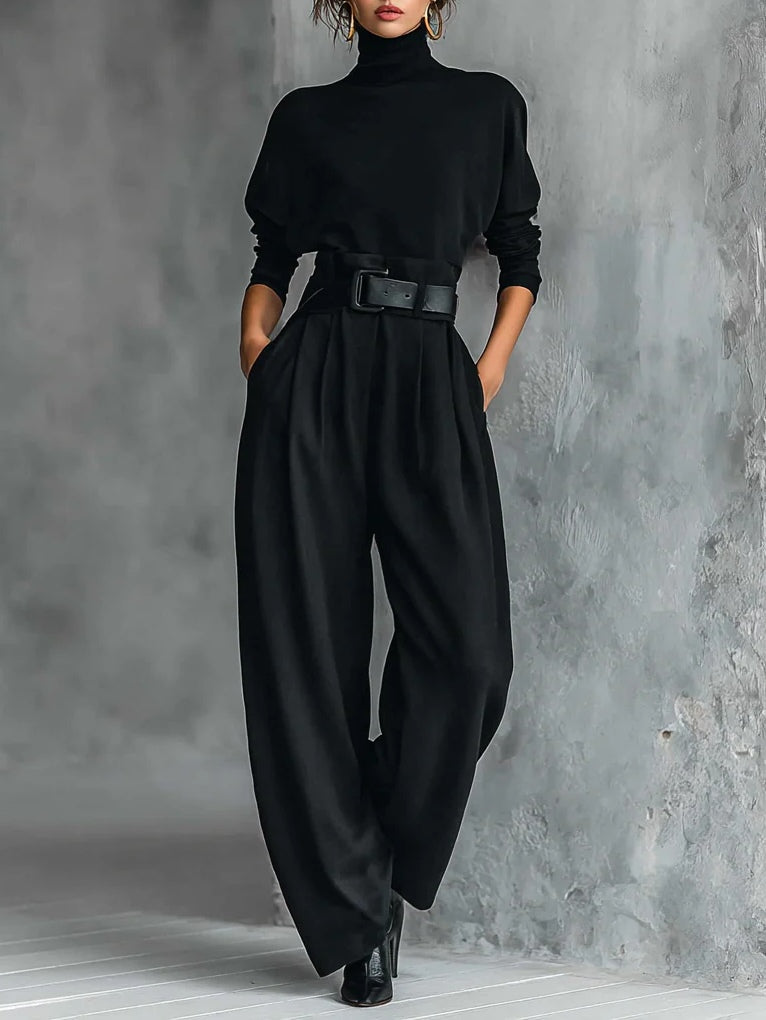 ALÉVANE | Ensemble Col Roulé et Pantalon Droit Cyrielle