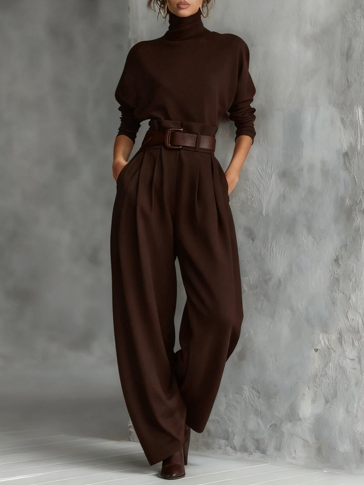 ALÉVANE | Ensemble Col Roulé et Pantalon Droit Cyrielle