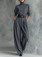 ALÉVANE | Ensemble Col Roulé et Pantalon Droit Cyrielle