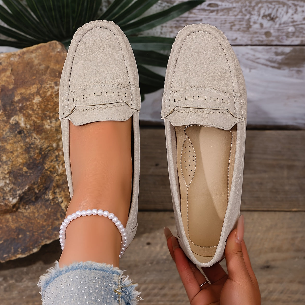 ALÉVANE | Mocassins Effet Daim Festonnés Marie