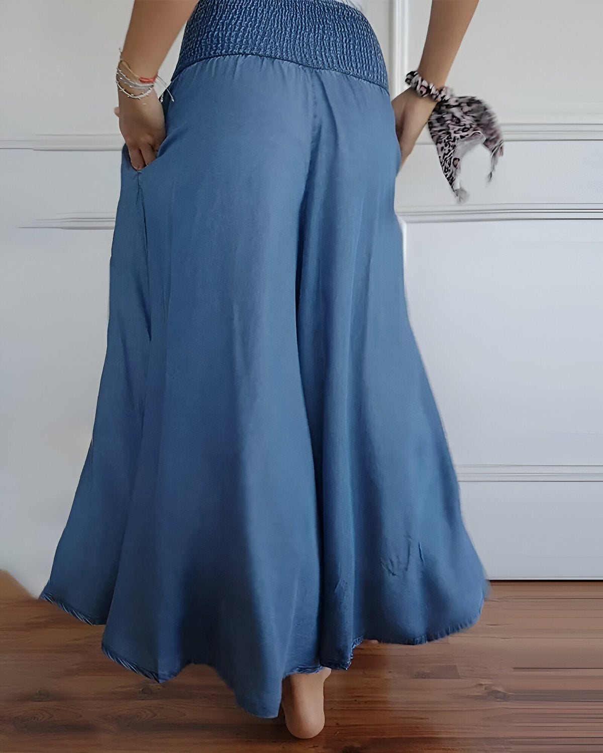 ALÉVANE | Pantalon large pour femme avec taille smockée