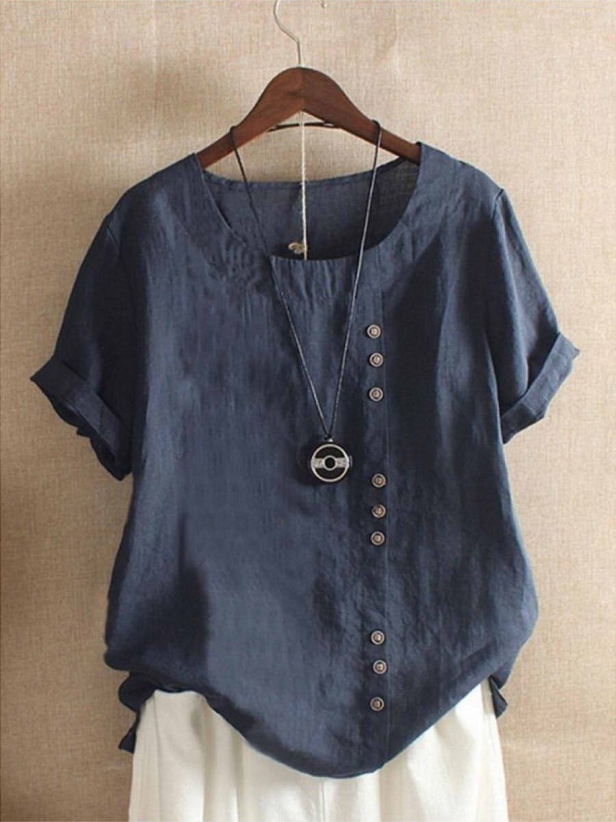 ALÉVANE | Blouse Aérée avec Patte de Boutonnage Bianca