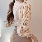 ALÉVANE | Chemise à manches longues avec dentelle et détails Tove