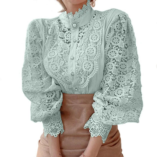 ALÉVANE | Chemise à manches longues avec dentelle et détails Tove